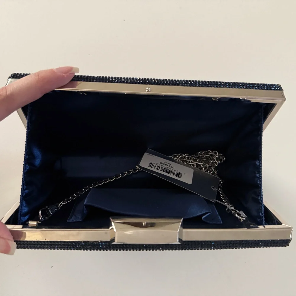 Nina NWT Dark Blue Sparkle Flip Phone Wallet Case